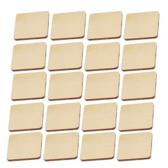 WASHWEPE Wooden Squares Beige 100Pcs 0.8X0.8X0.08In