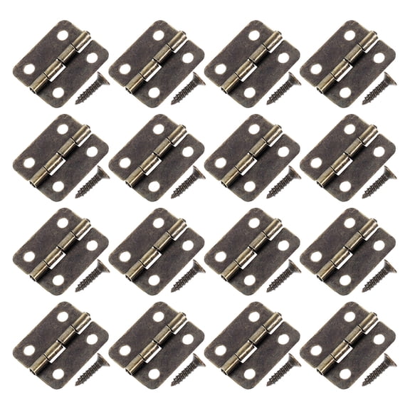 FRCOLOR 100pcs Iron Vintage Hinge Green Bronze Hinge DIY Accessories with 400pcs Screws