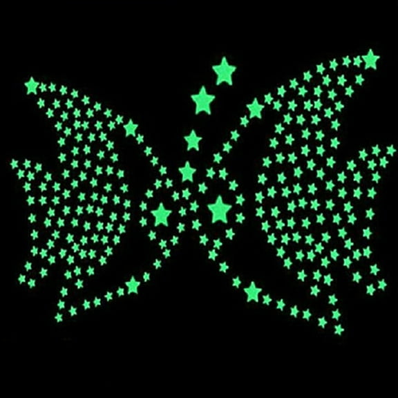 FRCOLOR 100pcs Luminous Star Stickers Small Fluorescent Stars Wall Sticker Romantic Decals Decorations for Bedroom Living Room Dining Room (04)