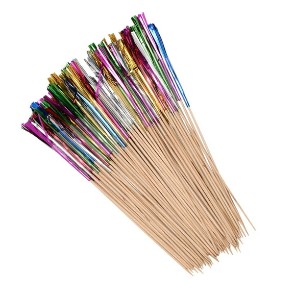 FRCOLOR 100pcs Wooden Fruit Picks Food Picks Cocktail Stirring Rods Sticks