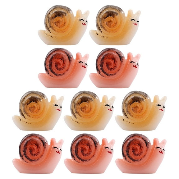 WASHWEPE Cute Snail Decor Adorable Snail Statue Resin Material 10Pcs 2.4In