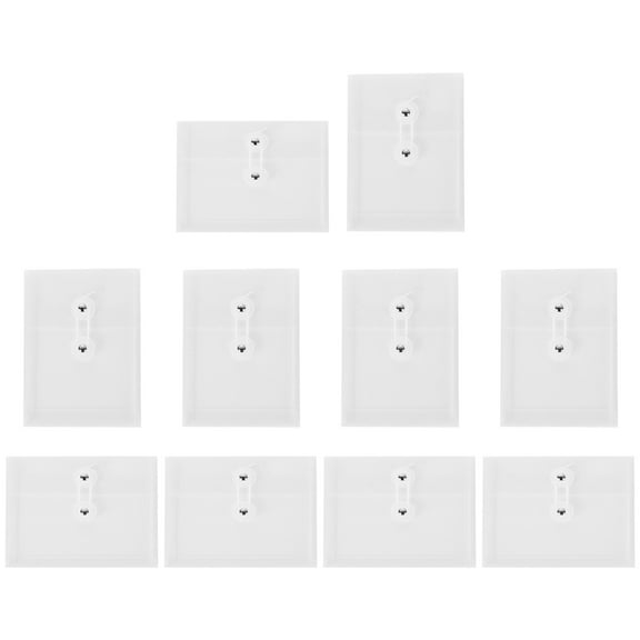 WRISTBIQUE 10Pcs Transparent Plastic File Document Folders Button Design Office Supplies