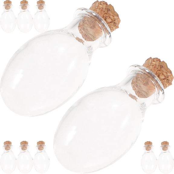 FRCOLOR 10Pcs Glass Storage Bottle Transparent Bottle Specimen Bottle Glass Drift Bottles with Cork