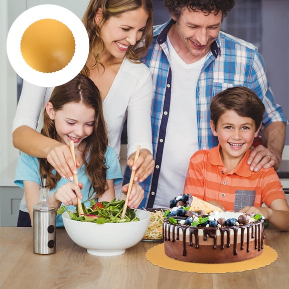 PAMINGONO Golden Mousse Cake Boards Golden White Board 10pcs for Packing Cakes