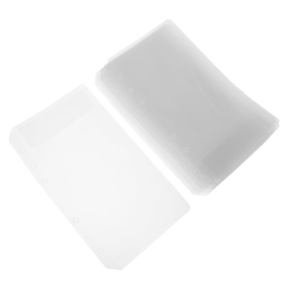 FRCOLOR Transparent Binder Pocket for Storage with Double Holes White PP Material Great for Documents Organization A5 Size