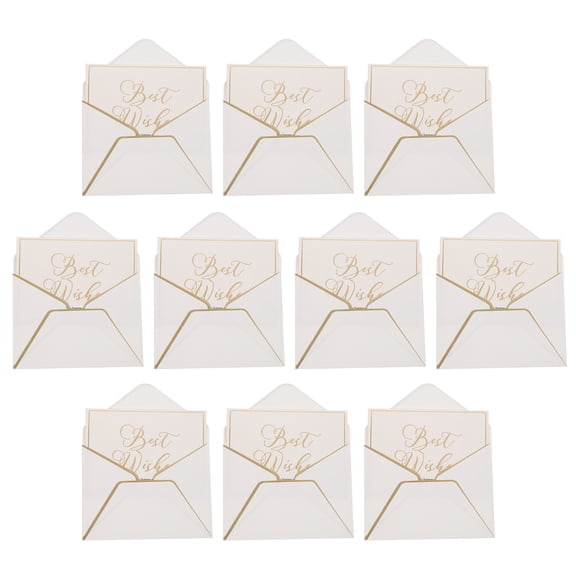 FRCOLOR 10Pcs Note Cards with Envelopes in Rectangular Shape for Family Gatherings