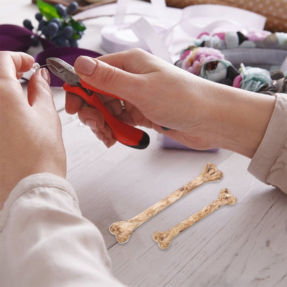 FRCOLOR 10Pcs Small Fake Bone DIY Fake Bones Charms for Halloween Decoration Plastic Bone Props DIY Pendant Multi-use Fake Plastic Bones Props