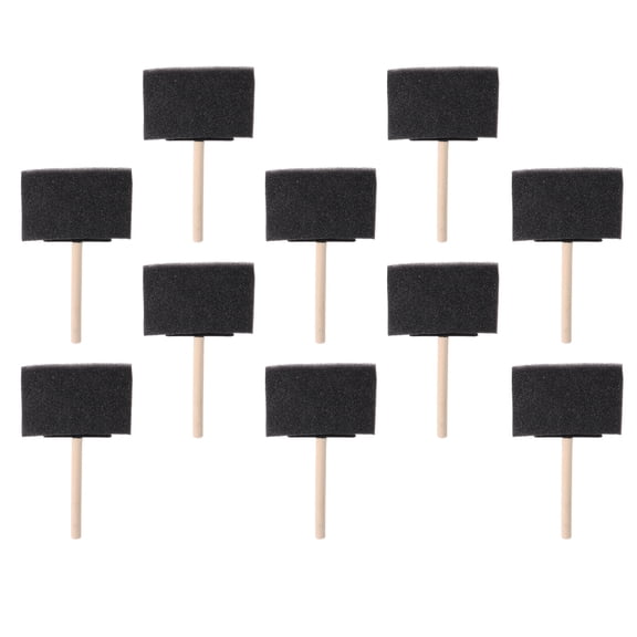 CIMAXIC 10Pcs Sponge Painting Brush with Wooden Handle for Staining Drawing and Art Supplies