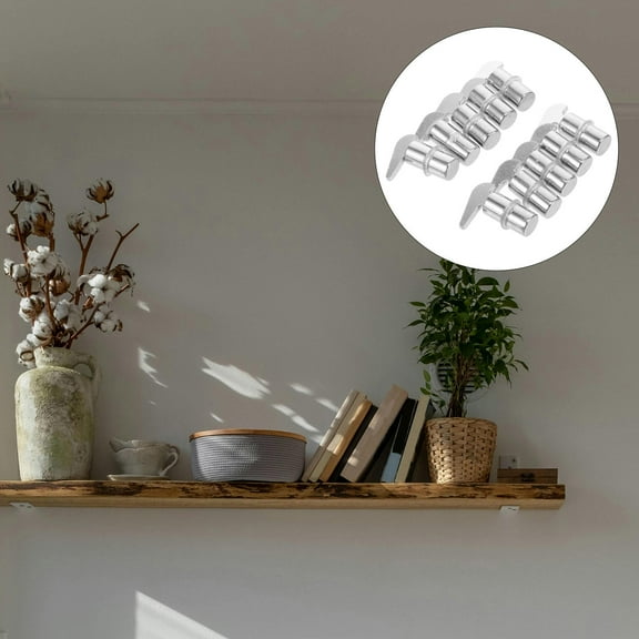 FRCOLOR 10pcs Adjustable Shelf Brackets and Rails Metal Shelf Pegs for Wall Mounted Storage Shelves Steel Adjustable Shelving Clips for Cabinet Support