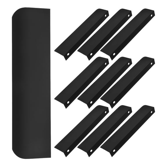 FRCOLOR 10pcs Edge Finger Tab Pulls for Cabinets Kitchen Hidden Drawer Handles No Drill Black
