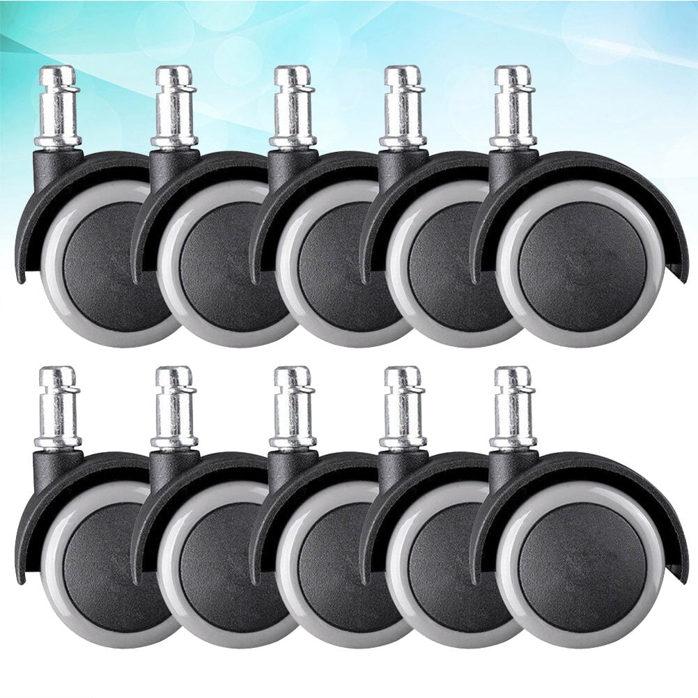 FRCOLOR 10pcs Black Nylon Caster Wheels for Office Chairs WearResistant ShockAbsorbing Replacement 2inch