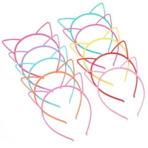 FRCOLOR 10pcs Cat Ear Headband Plastic Cat Hairband Cat Bow Hairbands Makeup Party Headwear for Women Girls