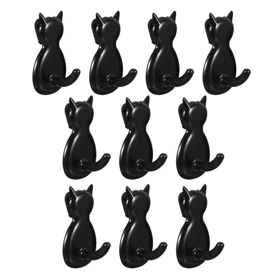 FRCOLOR 10pcs Cat Shaped Hooks Add On Hanger Plastic Clip On Hanging Hooks Sink Grid Hooks Wire Rack Hooks For Kitchen Utensil Bedroom Office