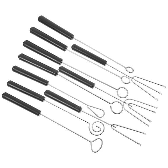 WASHWEPE Chocolate Fondue Tools Cheese Dipping Forks Multi 10Pcs 8.1In Stainless Steel