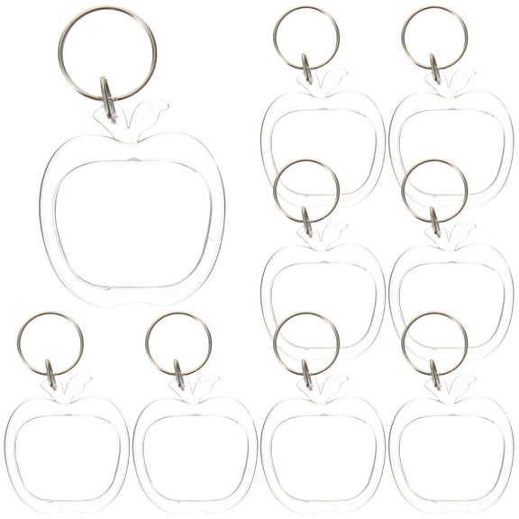 FRCOLOR 10pcs Clear Key Chains Shaped Key Rings Acrylic Blank Photo Frame Key Chains for Women Men