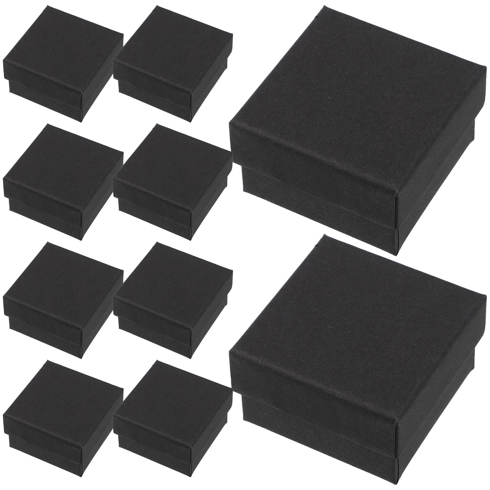 Matte Black Cotton Filled Jewelry Gift Boxes - Pack Of 100, 3-1/8" X 2-1/8" X 1"