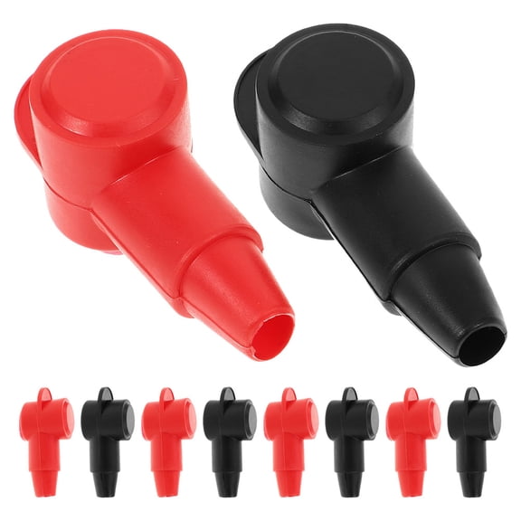 FRCOLOR 10pcs Insulated Boot Cover For Battery Terminals Rubber Sleeves Battery Terminal Insulator Covers Cap Electrical Battery Connection Insulator