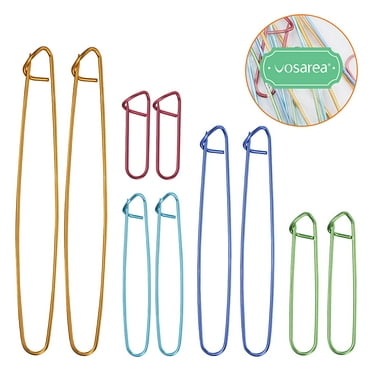 FRCOLOR 10pcs Knitting Stitch Holders Yarn Stitch Holder Safety Set Aluminum Alloy for Knitting Notions/Crochet (Random Color)