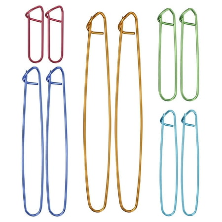 FRCOLOR 10pcs Knitting Stitch Holders Yarn Stitch Holder Safety Set Aluminum Alloy for Knitting Notions/Crochet (Random Color)