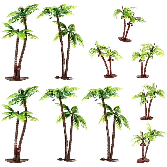 ELAYARD 10Pcs Miniature Palm Tree Diorama Models for Tabletop Decoration, Mini Trees for Crafts and Displays