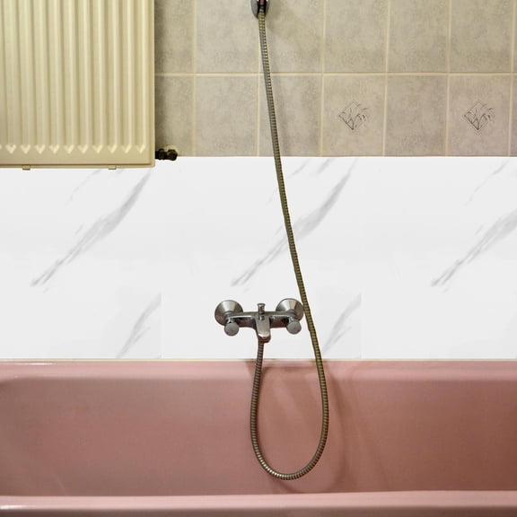 FRCOLOR 10pcs Peel and Stick Marble Wall Tiles Self-Adhesive Backsplash for Kitchen and Bathroom Ideal for Living Room Bedroom and More White