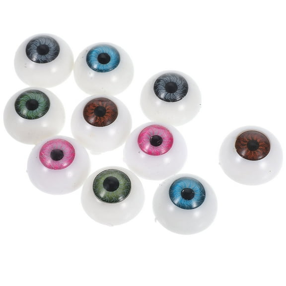 FRCOLOR 10pcs Realistic Bear Eyes For Stuffed Animal Making Plastic Doll Eyeballs Half Round Eyes For Diy Doll Bear Crafts Halloween Props And Decorations