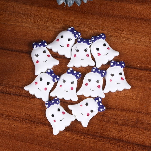 FRCOLOR 10Pcs Theme Cartoon Ghost Patches Multi DIY Resin Accessories Craft Embellishment