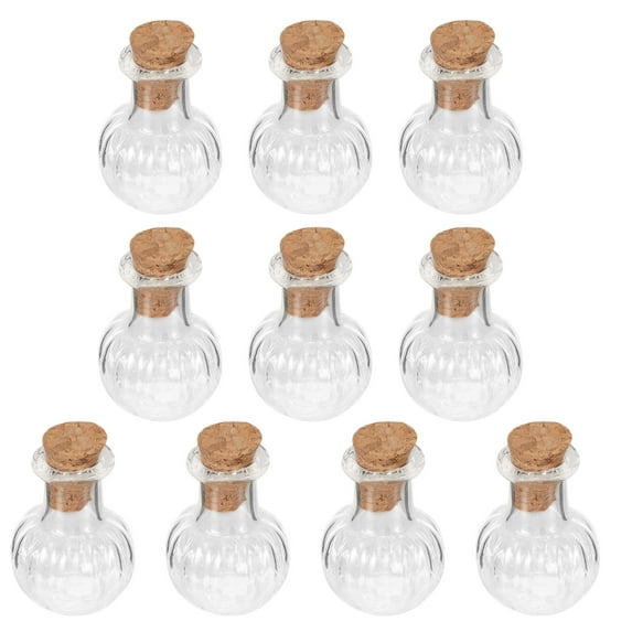 FRCOLOR 10pcs Small Glass Bottles With Cork Lids Mini Glass Wishing Bottles Message Glass Bottles Tiny Glass Jars with Cork Stopper