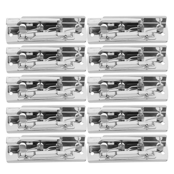 FRCOLOR 10pcs Strong Grip Metal Clipboard Binder Clips Spring-Loaded Lever-Type File Clips Mountable High-Grip Document Clamp for Documents Photos Papers