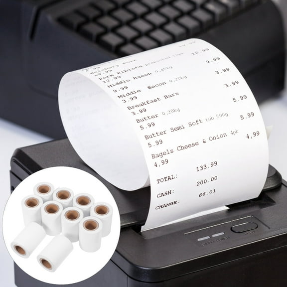 FRCOLOR 10pcs Thermal Paper Rolls for Printers Blank White Printing Paper for Supermarkets Stores Cash Registers Printing