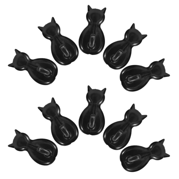 FRCOLOR 10pcs Tool Grid Hooks For Wire Shelving Plastic Grid Hooks Cat Shaped Hooks Clip On Hanger Hanging For Kitchenware Spoon Pans Pots Bags Tools Plants