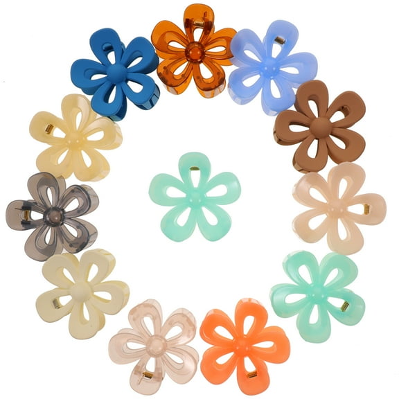 FRCOLOR  12 Pcs Claw Clips for Thick Hair Grip Flower Miss