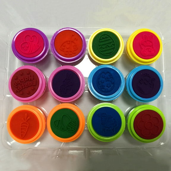 FRCOLOR 12 Pcs Colorful Egg Stamp Toddler Stamps Girl Toys for Children