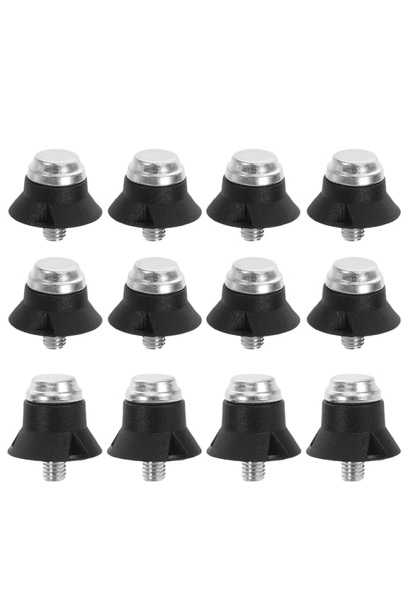 12 Pcs Golf Shoe Spikes Replacements Metal Studs Rugby Boots Man Black