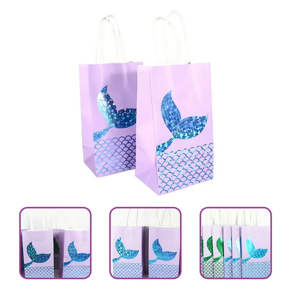 FRCOLOR  12 Pcs Mermaid Tail Goodies Bags Candy Packaging Baby Boy Blue