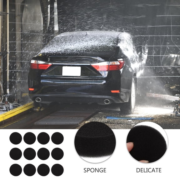 LABSERRON 12Pcs Black Buffing Pads for Car and Furniture Polishing with Drill Compatibility
