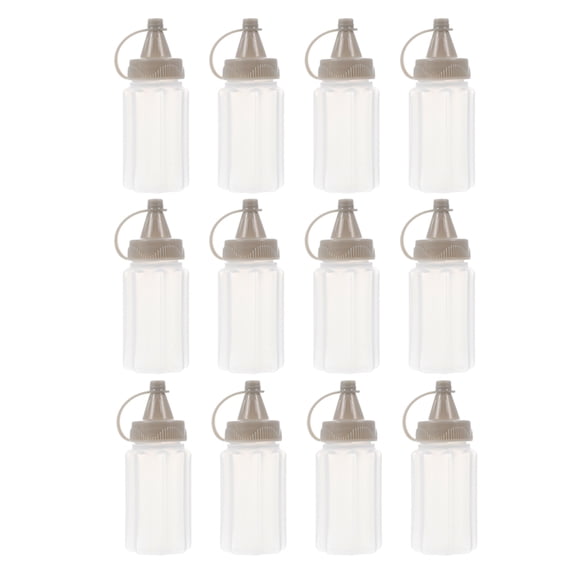 WASHWEPE Condiment Squeeze Bottles Sleek Grey PE 12Pcs Portable Leakproof Precise Control