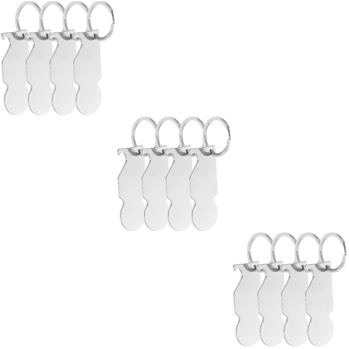 FRCOLOR 12 Pcs Tokens Keychains Metal Trolley Tokens Hanging Key Rings ...