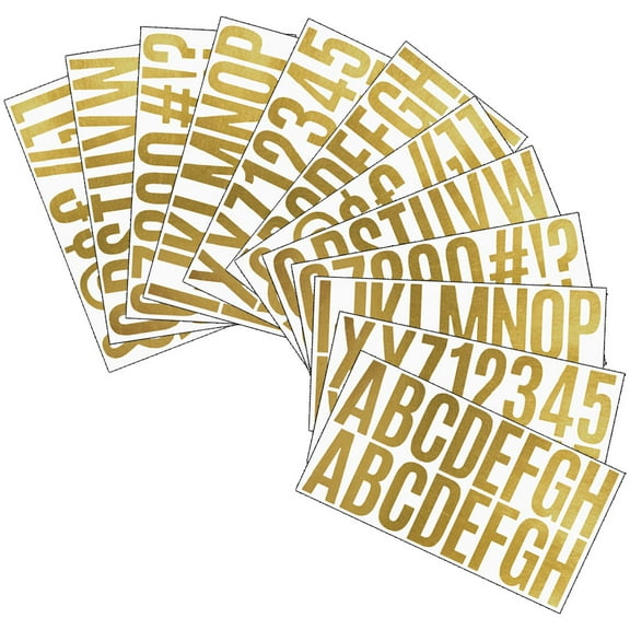 FRCOLOR  12 Pcs Trash Can Stickers Mailbox Letters Gold Custom Scrapbook Golden