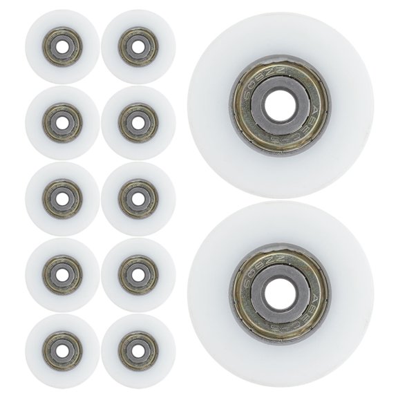 FRCOLOR 12 Pcs Ugroove Pulley Roller Guide Wheel Sliding Door Wheels White