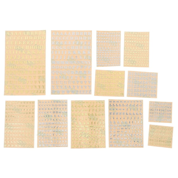 WRISTBIQUE Mini Alphabet Letter Stickers 12 Sheets, Stick-On Decorative Letters 3.73x2.32x0.04in
