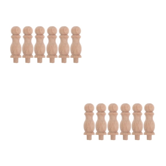 FRCOLOR 12 pcs Wood Wall Hooks For Hanging Utility Hooks Coat Hooks Wall Mounted Robe Towel Hooks For Bathroom Handmade Hat Hooks Heavy Duty Wall Hanging Bags Towels Purse 0.8 CM