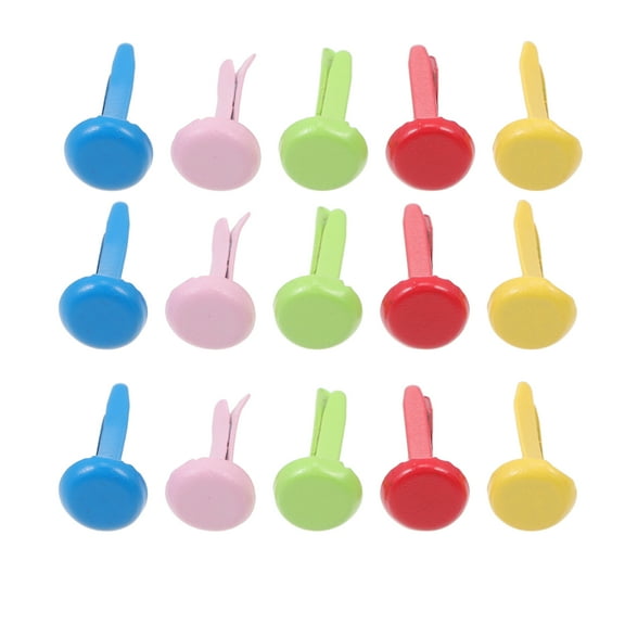 FRCOLOR 120 Pcs Lids Barrel Two-legged Nails Mini Nails Child 1.40X0.60X0.60CM Colorful