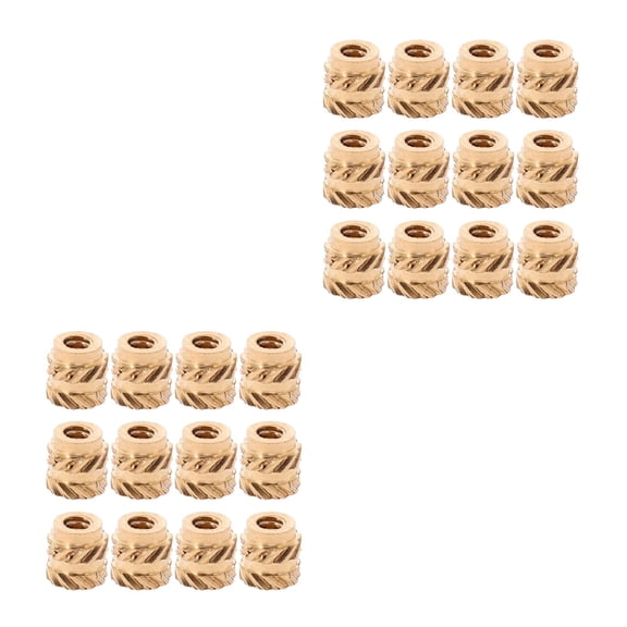 FRCOLOR 120 pcs Threaded Insert Nuts, Double Helix Pattern Heat Set Inserts For Wood And Plastic, For Furniture Assembly