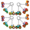 thumbnail image 1 of FRCOLOR 12PCS Cute Farm Tractor Keychain for Kids Cartoon Key Ring for Backpack Harvest Season Party Favors Keychain Toys Baby Shower Return Present, 1 of 8