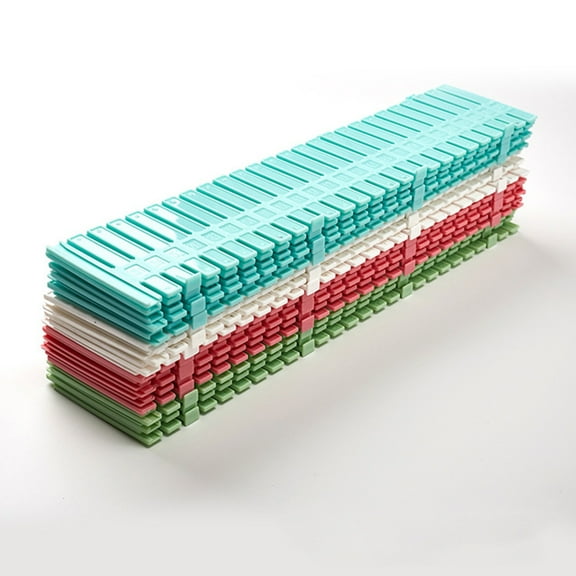 FRCOLOR 12PCS White Plastic Drawer Dividers for Organizing Dresser and Kitchen Drawers, Adjustable Length,