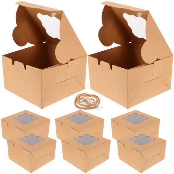 FRCOLOR 12Pcs Dessert Boxes with Window Small Treat Boxes Mini Cake Boxes Small Cookie Boxes Bakery Boxes