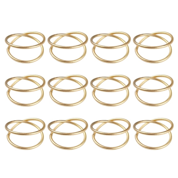 WRISTBIQUE Napkin Rings Holders Golden Metal Spiral Shape 12Pcs 1.8x1.8in