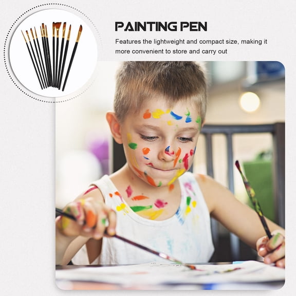 CIMAXIC Wood Gold Plated Aluminum Tube Paint Brushes Set 12Pcs For Artists Watercolor Painting 9In