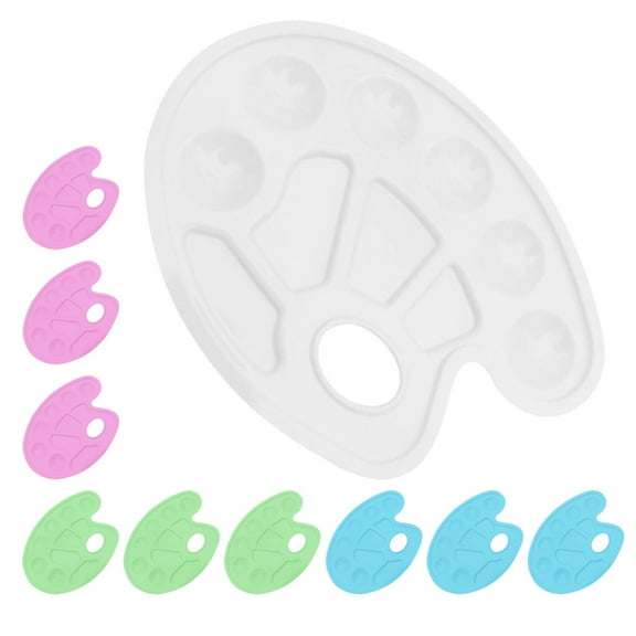 FRCOLOR 12Pcs Plastic Paint Color Palettes Painting Pallet Trays Plastic Water Color Palettes